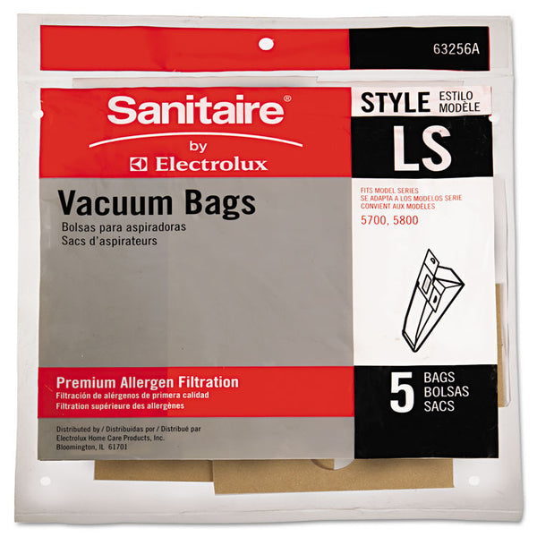 Sanitaire® Commercial Upright Vacuum Cleaner Replacement Bags, Style LS, 5/Pack (EUR63256A10)
