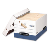 Bankers Box® PRESTO Heavy-Duty Storage Boxes, Letter/Legal Files, 12 x 15 x 10, White/Blue, 4/Carton (FEL0063602) Case of 4