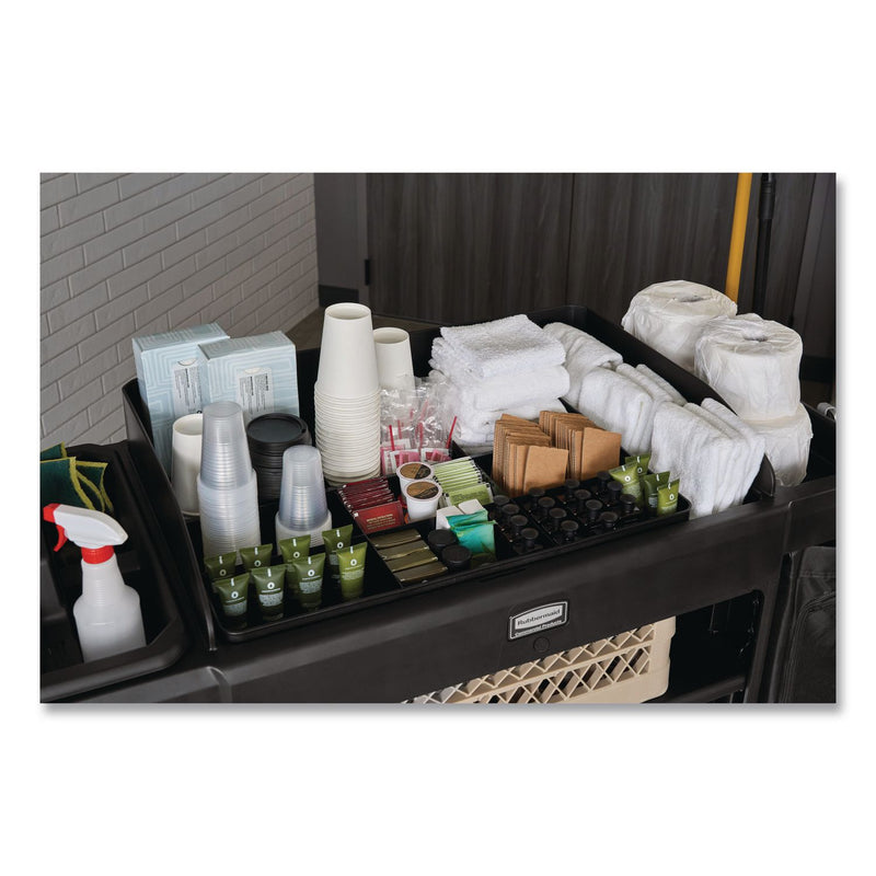 Rubbermaid® Commercial Amenity Organizer for all Rubbermaid Commercial Full Size and Compact Housekeeping Carts, 11 Sections, 18.75 x 3.62, Black (RCP2124078) Each