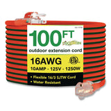 GoGreen Power 16 AWG Outdoor Extension Cord, 100 ft, 10 A, Orange (GGPGG13700) Each