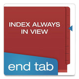 Pendaflex® Pressboard End Tab Classification Folders, Straight Tab, Expands 3.5", 3 Dividers, 8 Fasteners, Letter Size, Red, 50/Box (PFX23865GW) Box of 10
