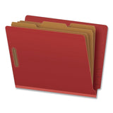 Pendaflex® Pressboard End Tab Classification Folders, Straight Tab, Expands 3.5", 3 Dividers, 8 Fasteners, Letter Size, Red, 50/Box (PFX23865GW) Box of 10