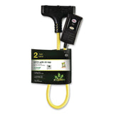 GoGreen Power Portable Tri-Tap with GFCI, 3 Outlets, 2 ft Cord, Yellow (GGPGG12402) Each