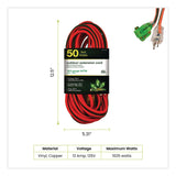 GoGreen Power 16 AWG Outdoor Extension Cord, 50 ft, 13 A, Orange/Black (GGPGG13750) Each