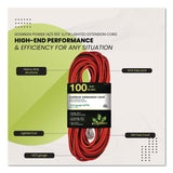 GoGreen Power 14 AWG Lighted End Heavy-Duty Extension Cord, 100 ft, 13 A, Orange/Black (GGPGG13800) Each