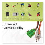 GoGreen Power 14 AWG Lighted End Heavy-Duty Extension Cord, 25 ft, 15 A, Orange/Black (GGPGG13825) Each