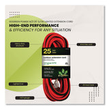 GoGreen Power 14 AWG Lighted End Heavy-Duty Extension Cord, 25 ft, 15 A, Orange/Black (GGPGG13825) Each