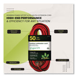 GoGreen Power 12 AWG Lighted End Heavy-Duty Extension Cord, 50 ft, 15 A, Orange/Black (GGPGG14050) Each