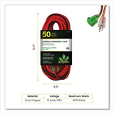 GoGreen Power 12 AWG Lighted End Heavy-Duty Extension Cord, 50 ft, 15 A, Orange/Black (GGPGG14050) Each