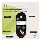 GoGreen Power 14 AWG Lighted End Heavy-Duty Extension Cord, 50 ft, 15 A, Black (GGPGG13850BK) Each