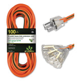 GoGreen Power 14 AWG 3-Outlet Heavy-Duty Extension Cord, 100 ft, 13 A, Orange (GGPGG15100) Each