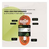 GoGreen Power 14 AWG 3-Outlet Heavy-Duty Extension Cord, 100 ft, 13 A, Orange (GGPGG15100) Each