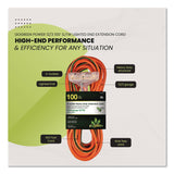 GoGreen Power 12 AWG 3-Outlet Heavy-Duty Extension Cord, 100 ft, 15 A, Orange (GGPGG15200) Each