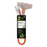 GoGreen Power 12 AWG 3-Outlet Heavy-Duty Extension Cord, 2 ft, 15 A, Orange (GGPGG15302) Each