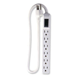 GoGreen Power 6 Outlet Mini Surge Protector, 2 ft Cord, 160 J, White (GGPGG16103MIN) Each