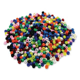 Creativity Street® Pony Beads, Plastic, 0.24" x 0.35", Assorted Bright Hues, 1,000/Pack (CKCPAC3552R) Pack of 1000