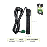 GoGreen Power 6 Outlet Surge Protector, 12 ft Cord, 250 J, Black (GGPGG16103M12BK) Each