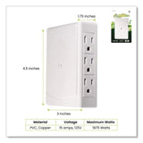 GoGreen Power 6 Outlet Side Mount Wall Tap, White (GGPGG16000TSM) Each