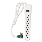 GoGreen Power 6 Outlet Surge Protector, 2.5 ft Cord, 160 J, White (GGPGG16103MS) Each