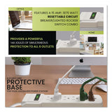 GoGreen Power 6 Outlet Surge Protector, 2.5 ft Cord, 160 J, White (GGPGG16103MS) Each