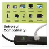 GoGreen Power 6 Outlet Surge Protector, 2.5 ft Cord, 160 J, Black (GGPGG16103MSBK) Each