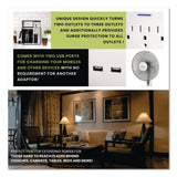 GoGreen Power 3 Outlet 2 USB Wall Tap, 735 J, White (GGPGG13000USB2) Each