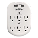 GoGreen Power 6 Outlet 4 USB Wall Tap, 735 J, White (GGPGG16000USB4) Each