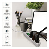 GoGreen Power 3 Outlet Power Strip, 2.5 ft Cord, White, 3/Pack (GGPGG13002MS3) Pack of 3