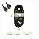 GoGreen Power 16 AWG Outdoor Extension Cord, 15 ft, 13 A, Black (GGPGG13715BK) Each