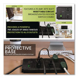 GoGreen Power 8 Outlet Surge Protector, 6 ft Cord, 750 J, Black (GGPGG18316BK) Each