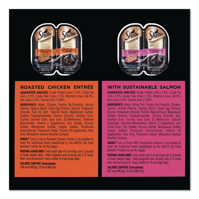 Sheba® Perfect Portions Variety Twin Packs, Assorted Flavors, 1.32 oz Can, 60/Carton (GRR22002668) Case of 60