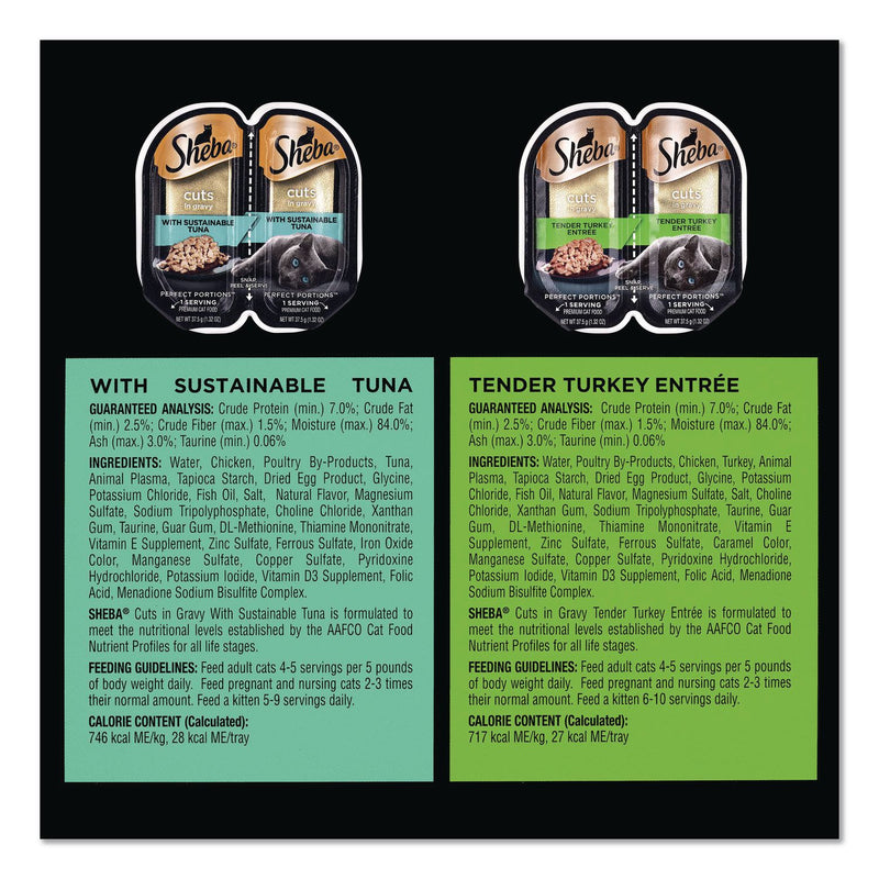 Sheba® Perfect Portions Variety Twin Packs, Assorted Flavors, 1.32 oz Can, 60/Carton (GRR22002668) Case of 60