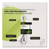 GoGreen Power Household Extension Cord, 12 ft, 13 A, White, 3/Pack (GGPGG247123) Each