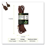 GoGreen Power Household Extension Cord, 12 ft, 13 A, Brown, 3/Pack (GGPGG248123) Pack of 3