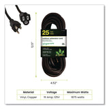 GoGreen Power 14 AWG Outdoor Extension Cord, 25 ft, 15 A, Black (GGPGG13825BK) Each