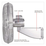 Global Industrial® Washdown Wall Mount Fan, 24", 1 Speed, Silver (GBE293018) Each