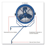Global Industrial® High Velocity Fan, Wall and Column Mount, 14", 1 Speed, Blue (GBE293146) Each