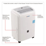Global Industrial® Portable Dehumidifier, 9.62 x 9.62 x 19.68, White (GBE246731) Each