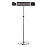 Global Industrial® Infrared Patio Heater Free Standing with Remote Control, 1,500 W, 35.38 x 5.13 x 42 to 82, Black (GBE246722) Each