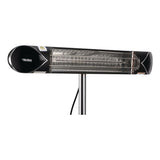 Global Industrial® Infrared Patio Heater Free Standing with Remote Control, 1,500 W, 35.38 x 5.13 x 42 to 82, Black (GBE246722) Each