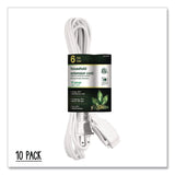 GoGreen Power Household Extension Cord, 6 ft, 13 A, White 10/Pack (GGPGG2470610) Each