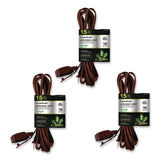 GoGreen Power Household Extension Cord, 15 ft, 13 A, Brown, 3/Pack (GGPGG248153) Pack of 3