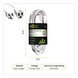 GoGreen Power 16 AWG Outdoor Extension Cord, 40 ft, 13 A, White (GGPGG13740WH) Each