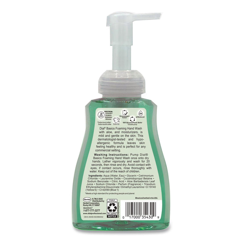 Dial® Professional Basics Hypoallergenic Foaming Hand Wash, Aquatic, 10 oz, 8/Carton (DIA35432) Case of 8