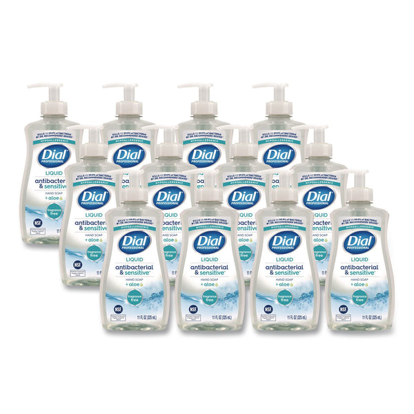 Dial® Professional Antibacterial and Sensitive Fragrance-Free Liquid Hand Soap, Unscented, 11 oz, 12/Carton (DIA35476) Case of 12