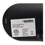Global Industrial® Infrared Patio Heater Free Standing with Remote Control, 1,500 W, 35.38 x 5.13 x 42 to 82, Black (GBE246722) Each