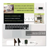 GoGreen Power Four-Outlet Surge Protector with Three USB Ports, 4 ft Cord Length Cord, 450 J, White (GGPGG1462USBC) Each