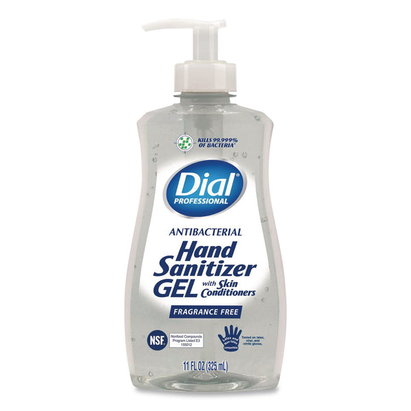 Dial® Professional Gel Antibacterial Hand Sanitizer, 11 oz Pump Bottle, Fragrance-Free, 12/Carton (DIA35482) Case of 12
