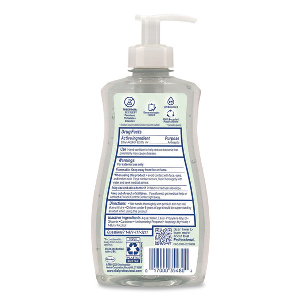 Dial® Professional Gel Antibacterial Hand Sanitizer, 11 oz Pump Bottle, Fragrance-Free, 12/Carton (DIA35482) Case of 12