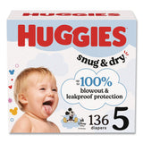 Huggies® Snug and Dry Diapers, Size 5, 27+ lbs, 136/Carton (KCM56458) Case of 136